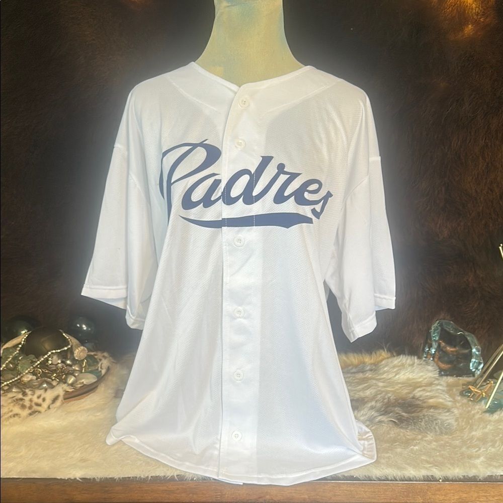 Padres White Baseball Jersey XL (5225C)
